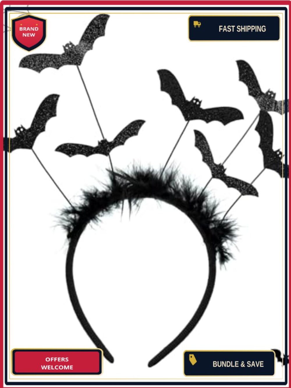 Halloween Pumpkin Bat Headband Gothic Cosplay Costume Hair Accessory